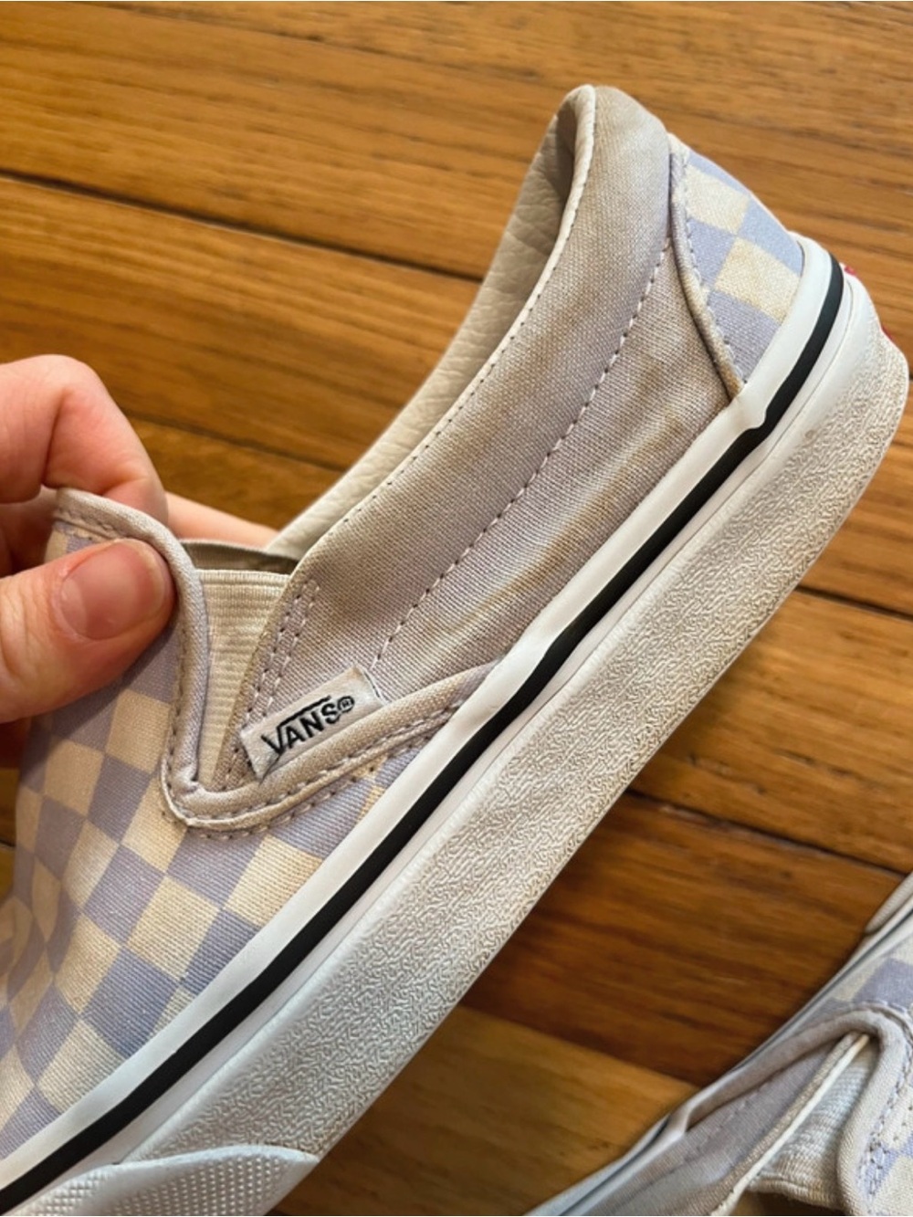 Vans Slip-On Checkerboard Sneakers - Light purple & Cream - Picture 7 of 11